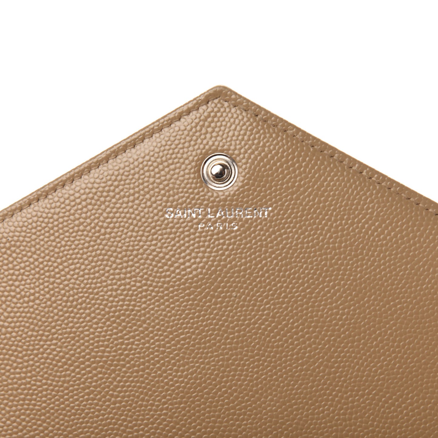 Grain De Poudre Matelasse Chevron Monogram Chain Wallet Dark Latte