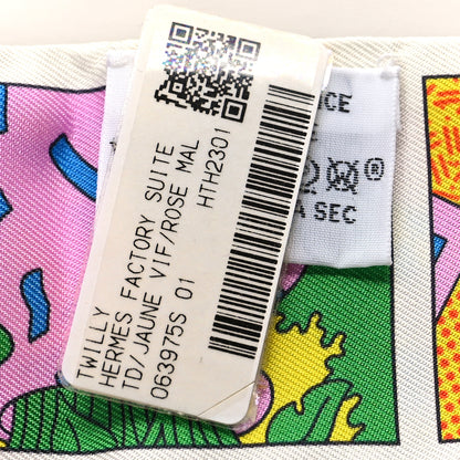 Hermes Silk Factory Suite Twilly Jaune Vif Rose Malabar 4 of 4