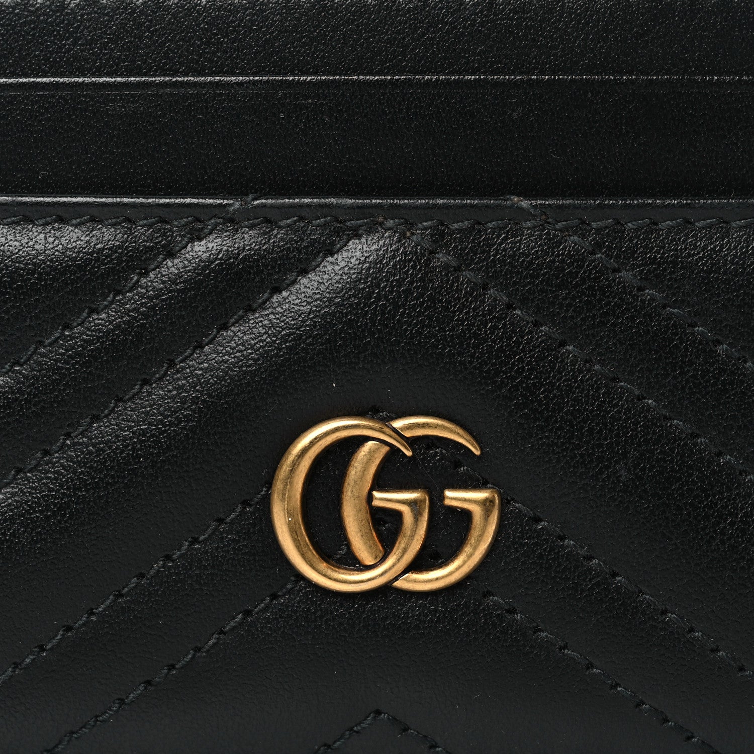 Gucci Calfskin Matelasse GG Marmont Card Holder Black 7 of 7