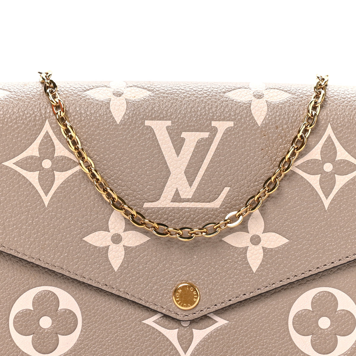 Louis Vuitton Empreinte Monogram Giant Felicie Pochette Tourterelle Creme 8 of 10