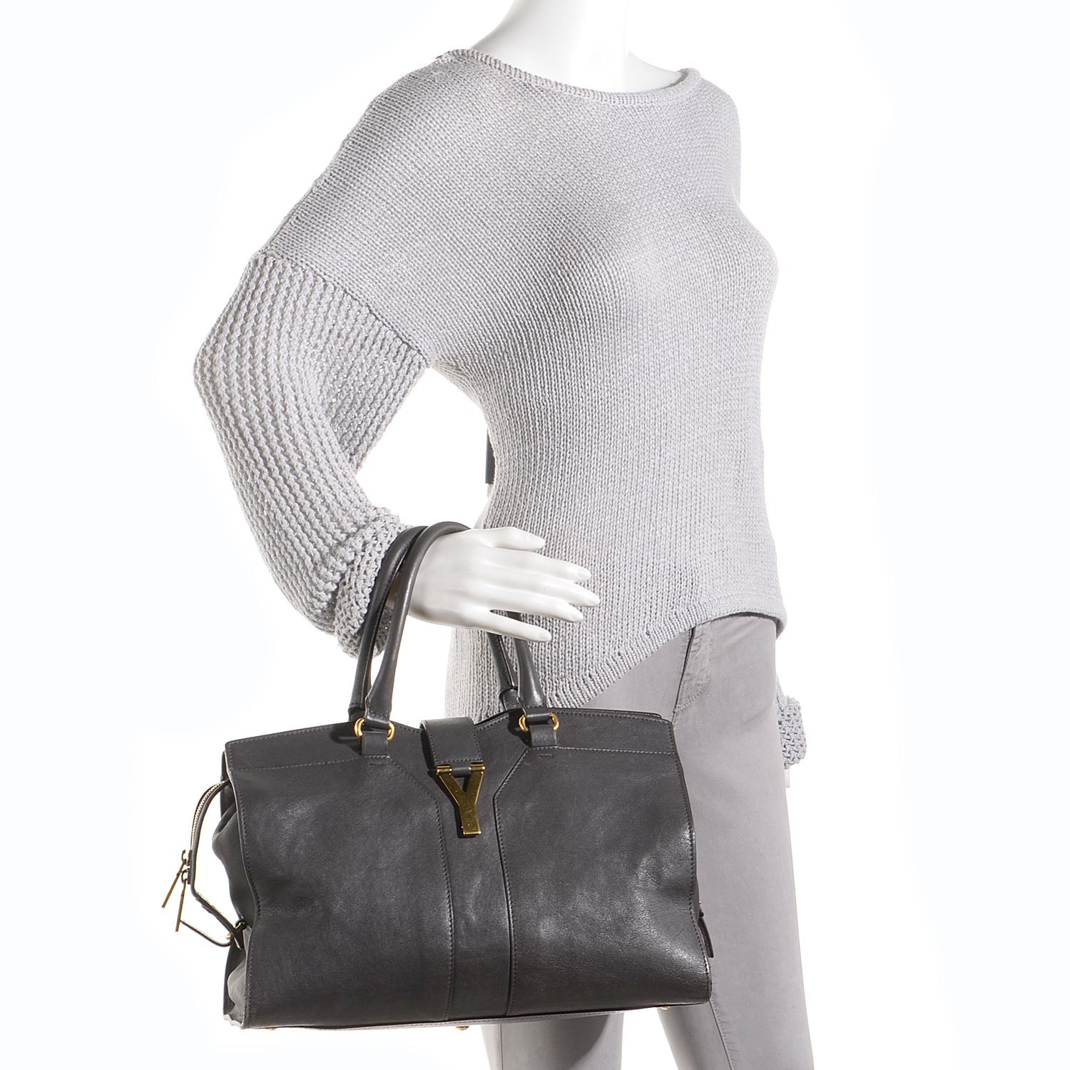 Saint Laurent Sheepskin Medium Cabas ChYc Light Seppia 2 of 10