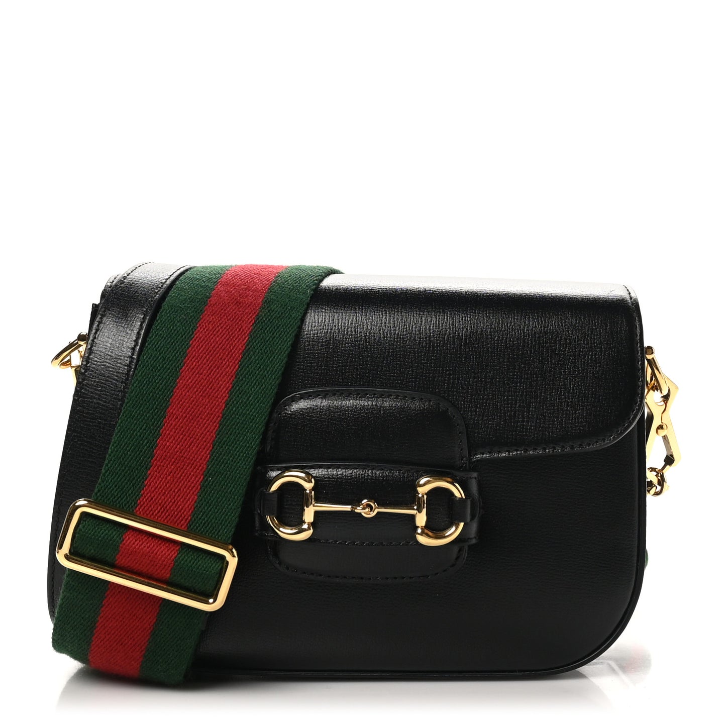 Azalea Calfskin Web Mini Horsebit 1955 Shoulder Bag Black