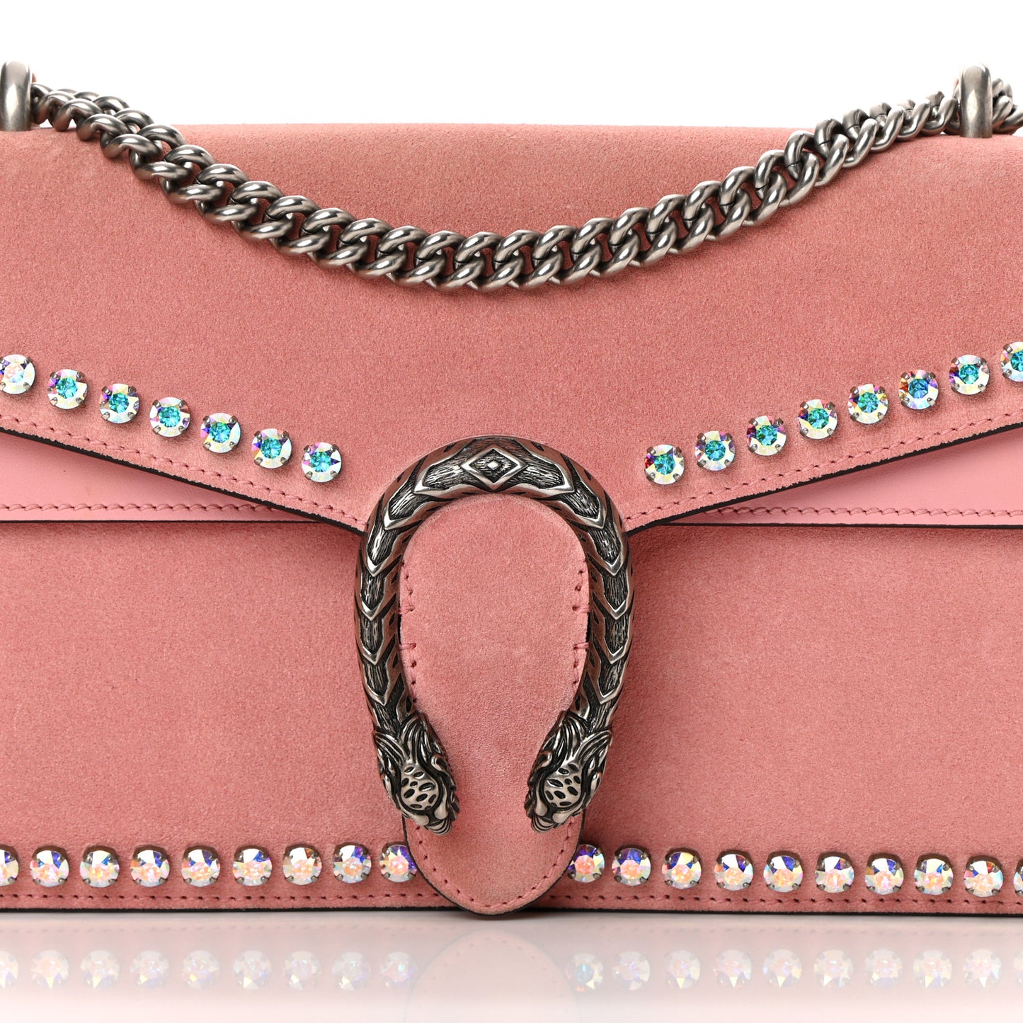 Suede Crystal Small Dionysus Shoulder Bag Peonia