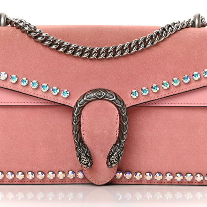 Gucci Suede Crystal Small Dionysus Shoulder Bag Peonia 8 of 17