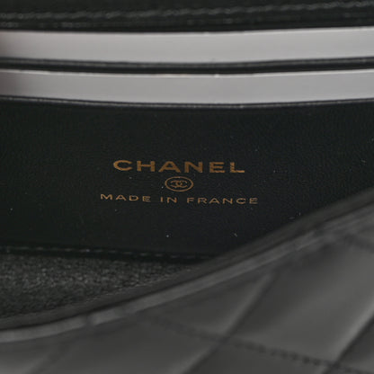 Chanel Lambskin Quilted Top Handle Flap Clutch With Chain Black 6 of 12