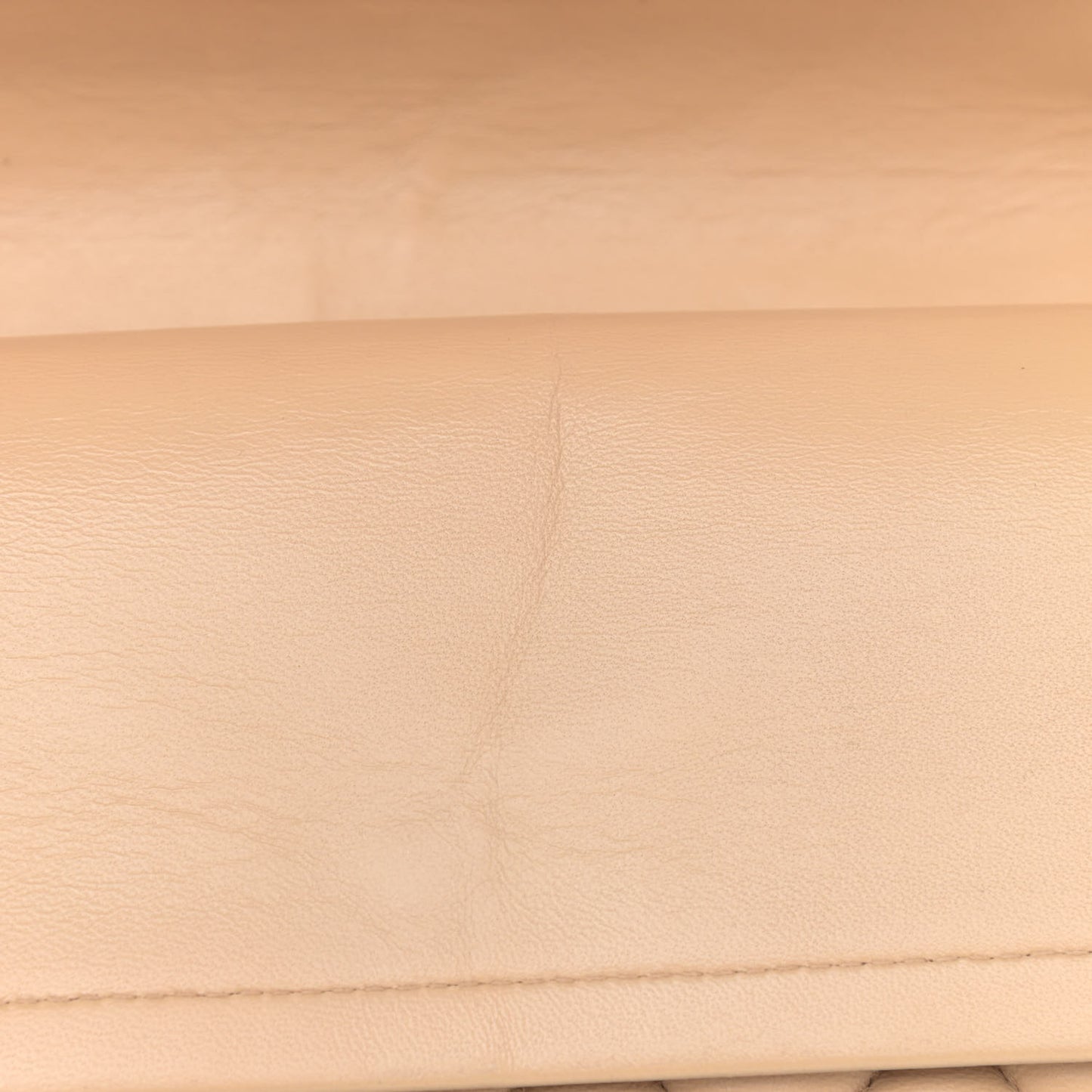 Lambskin Quilted Medium Double Flap Beige
