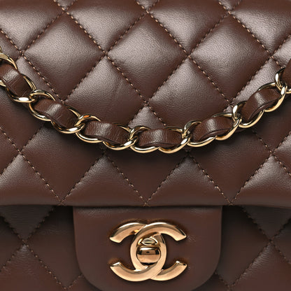 Chanel Lambskin Quilted Small Double Flap Dark Brown 8 of 10