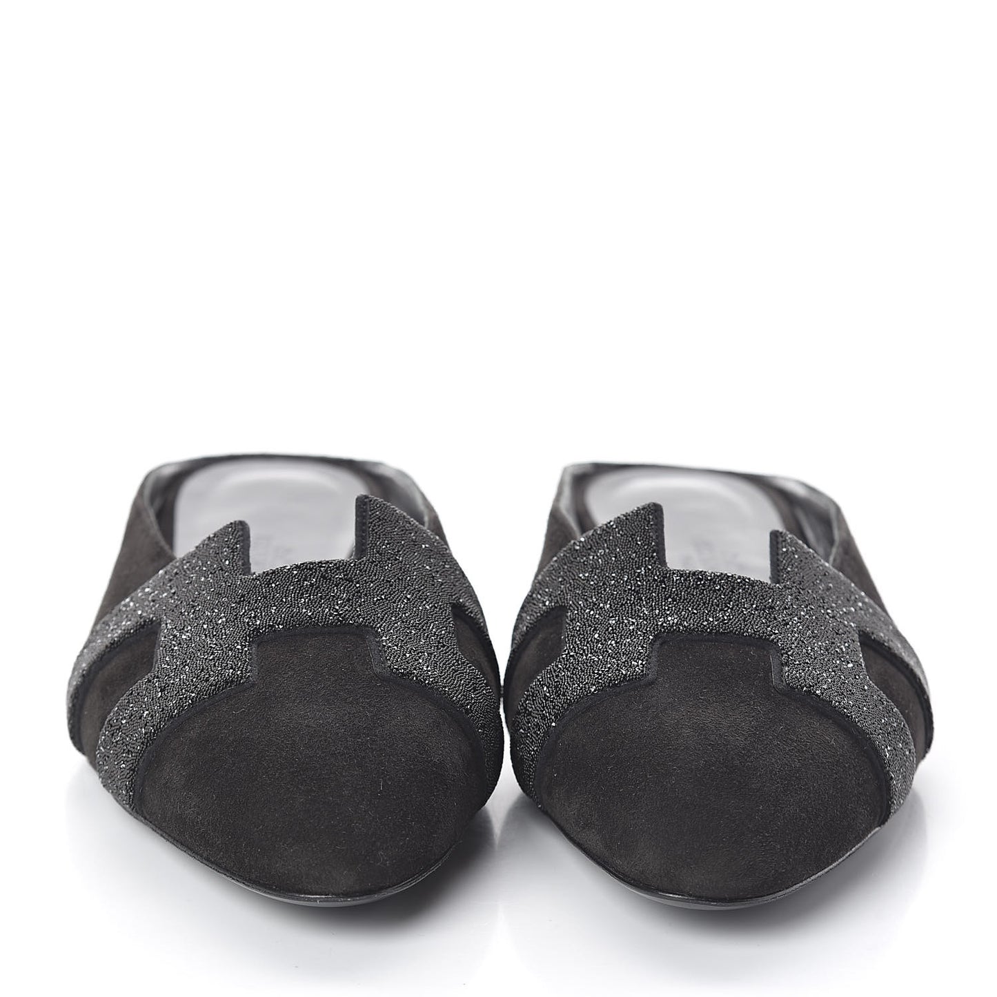 Suede Goatskin Crystal Roxane Mules 38 Black