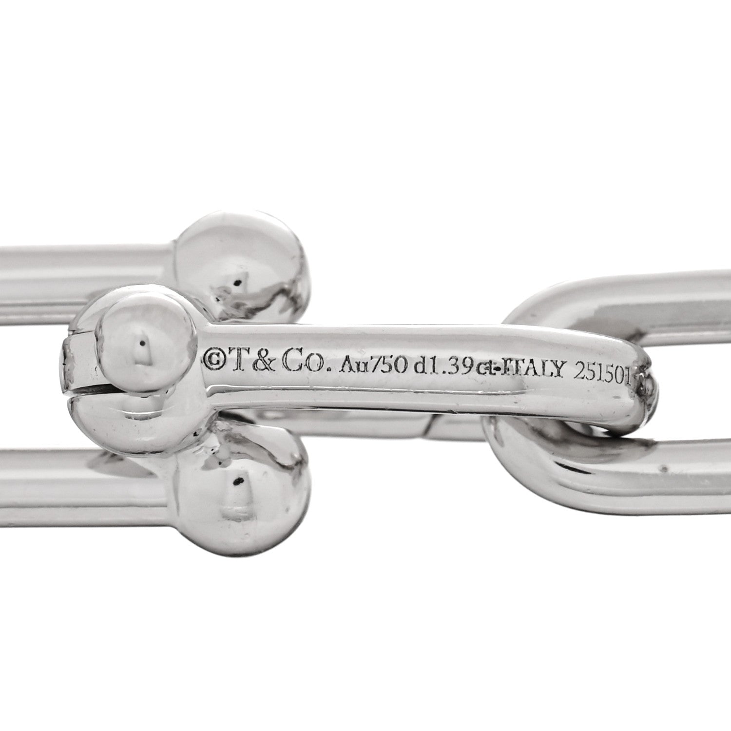 Tiffany 18K White Gold Diamond Medium HardWear Link Bracelet 3 of 4