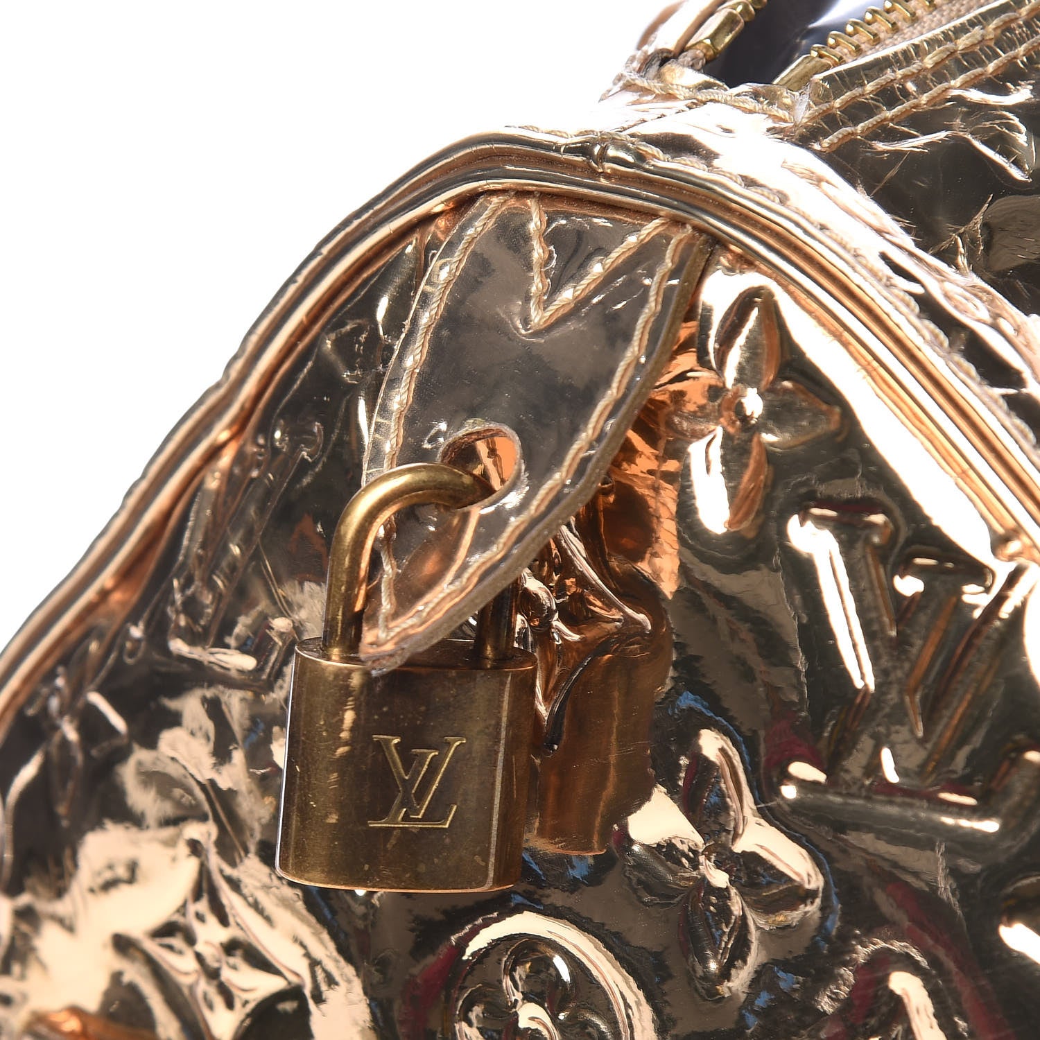 Louis Vuitton Monogram Miroir Speedy 35 Gold 12 of 16