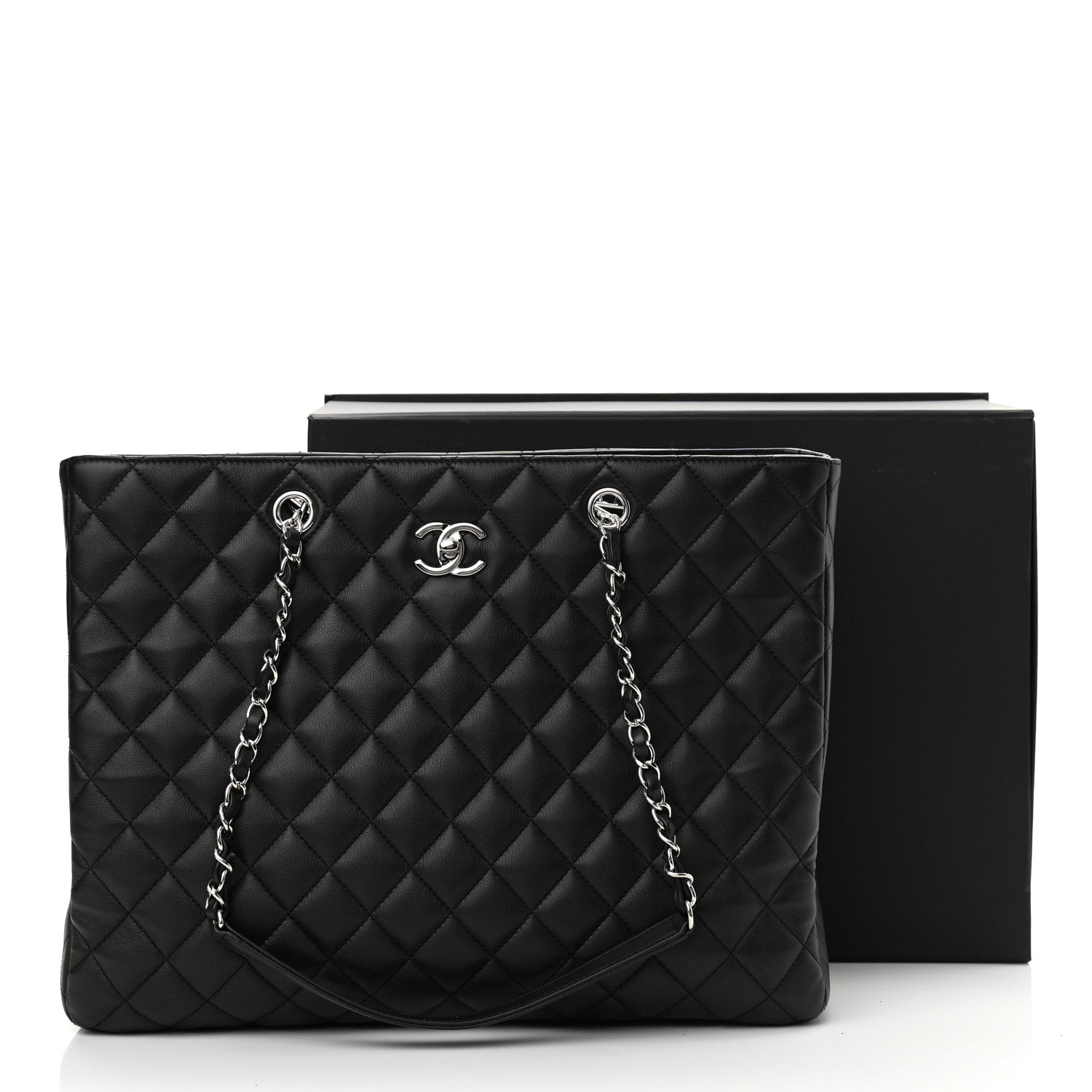 Chanel Calfskin Quilted Large Classic Shopping Tote Black 11 of 11