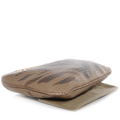 Bottega Veneta Nappa Snakeskin Intrecciato Maxi Veneta Tiger Print Hobo Maple 4 of 8