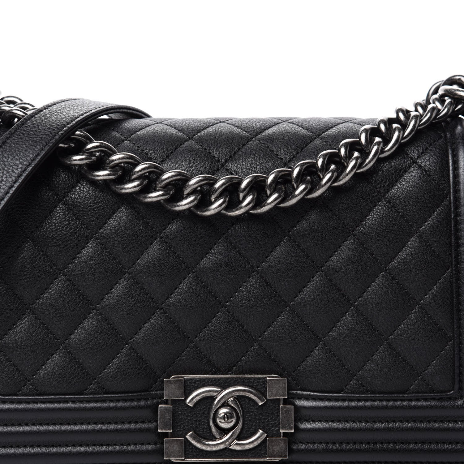 Chanel Calfskin Quilted Medium Boy Flap Black 11 of 12