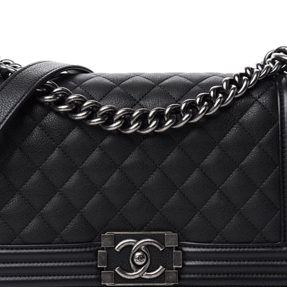 Chanel Calfskin Quilted Medium Boy Flap Black 11 of 12