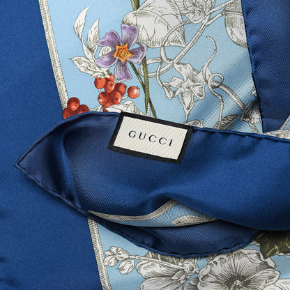 Gucci Silk Twill Wondergardenia Square Scarf Bluette 3 of 4