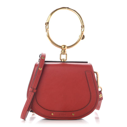 Chloe Calfskin Suede Small Nile Bracelet Bag Intense Red 1 of 7