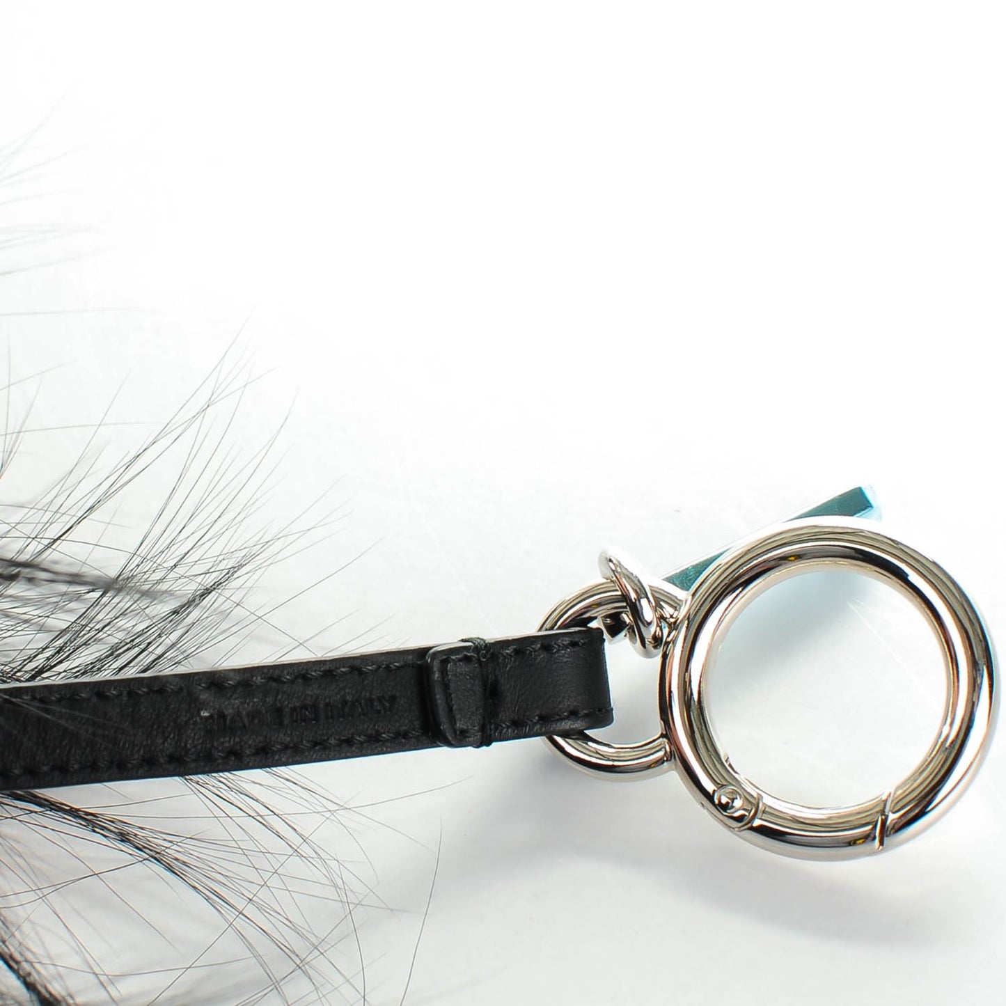 Fox Fur Shearling Crystal Pinky Punky Monster Bag Bug Charm Black Bubblegum