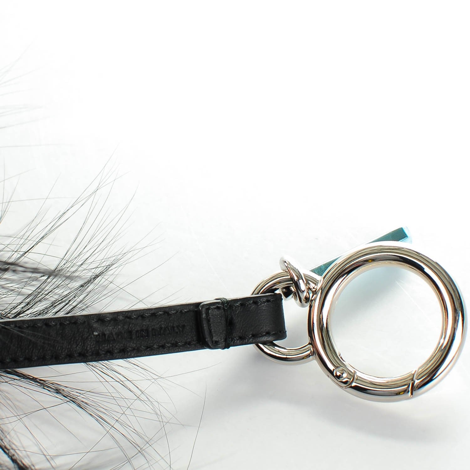 Fendi Fox Fur Shearling Crystal Pinky Punky Monster Bag Bug Charm Black Bubblegum 4 of 4