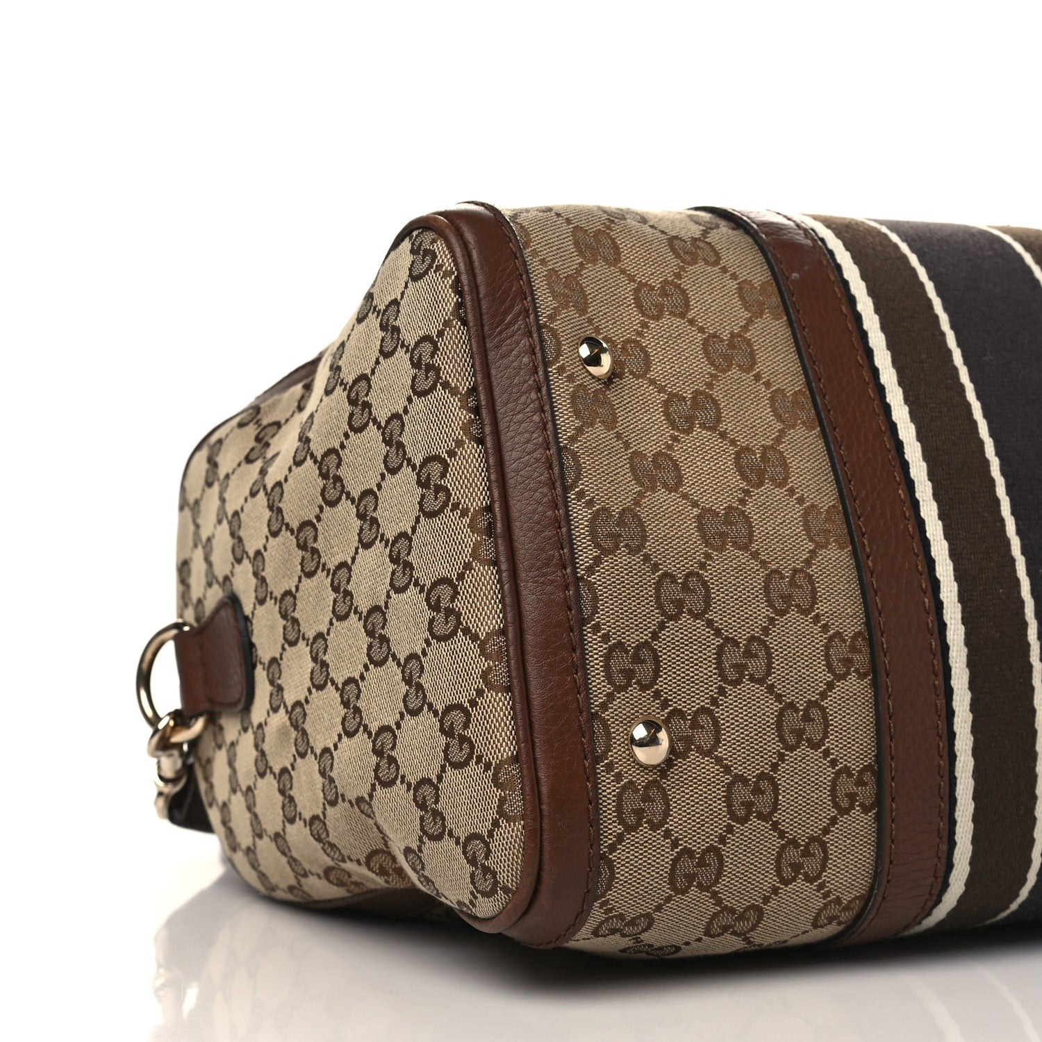 Gucci Monogram Web Medium Boston Dark Brown 7 of 9