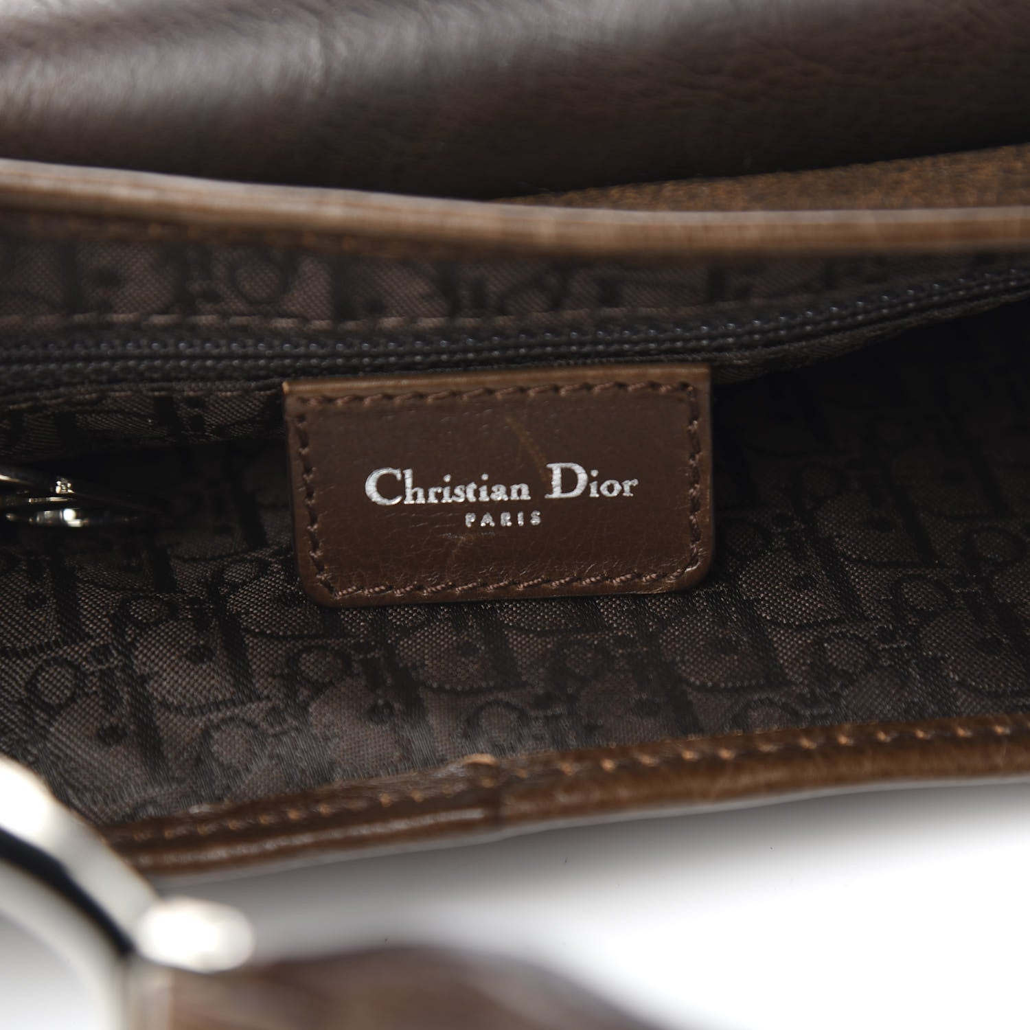 Christian Dior Shearling Flight Saddle Bag Brown 5 of 9