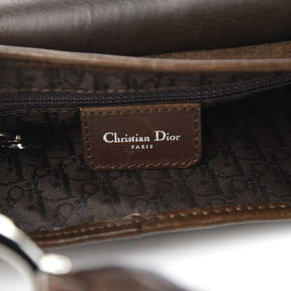Christian Dior Shearling Flight Saddle Bag Brown 5 of 9