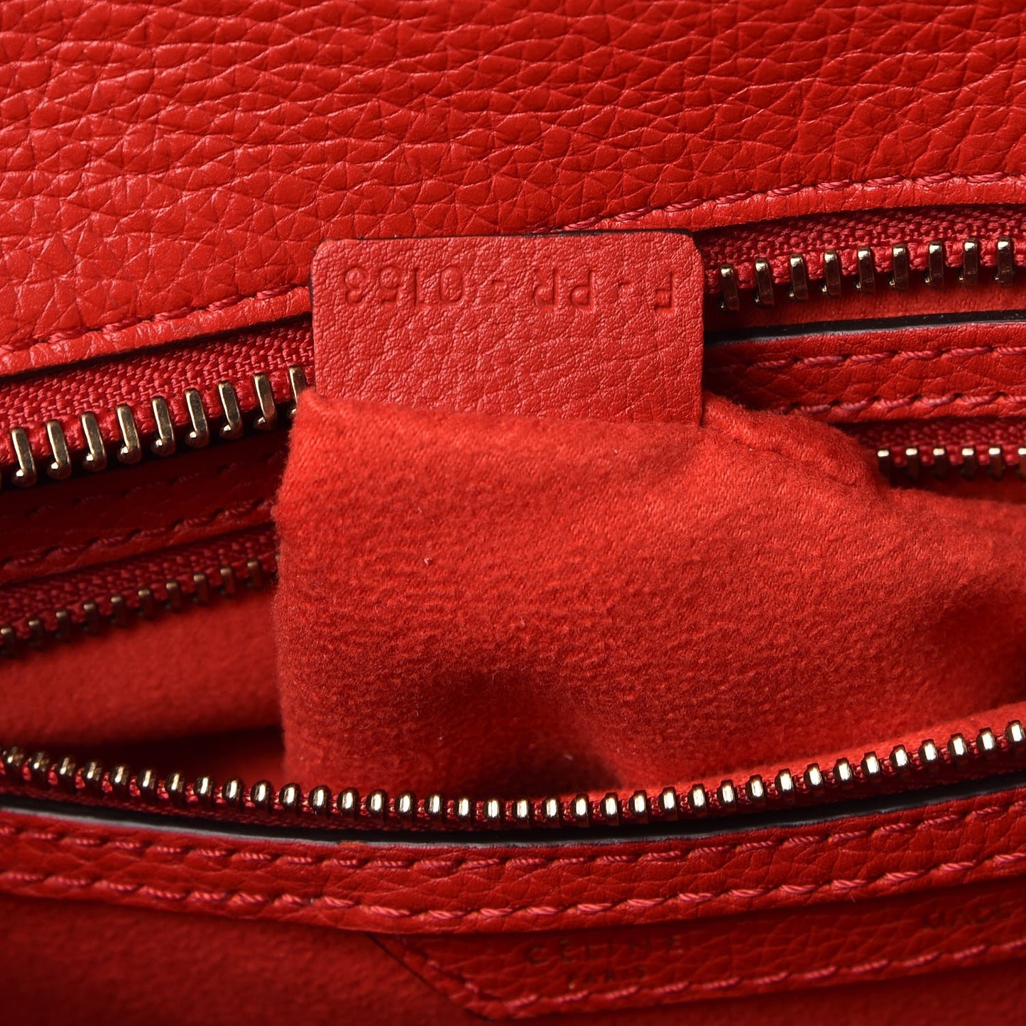 Drummed Calfskin Micro Luggage Coquelicot