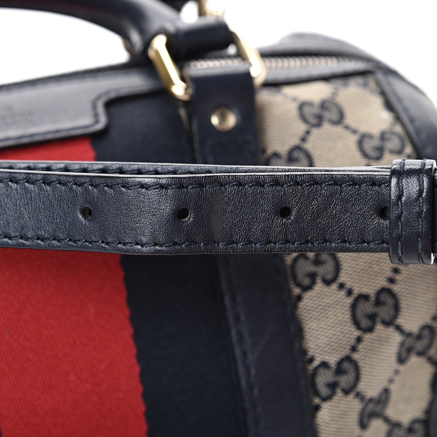 Monogram Vintage Web Small Boston Navy