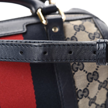 Gucci Monogram Vintage Web Small Boston Navy 19 of 19