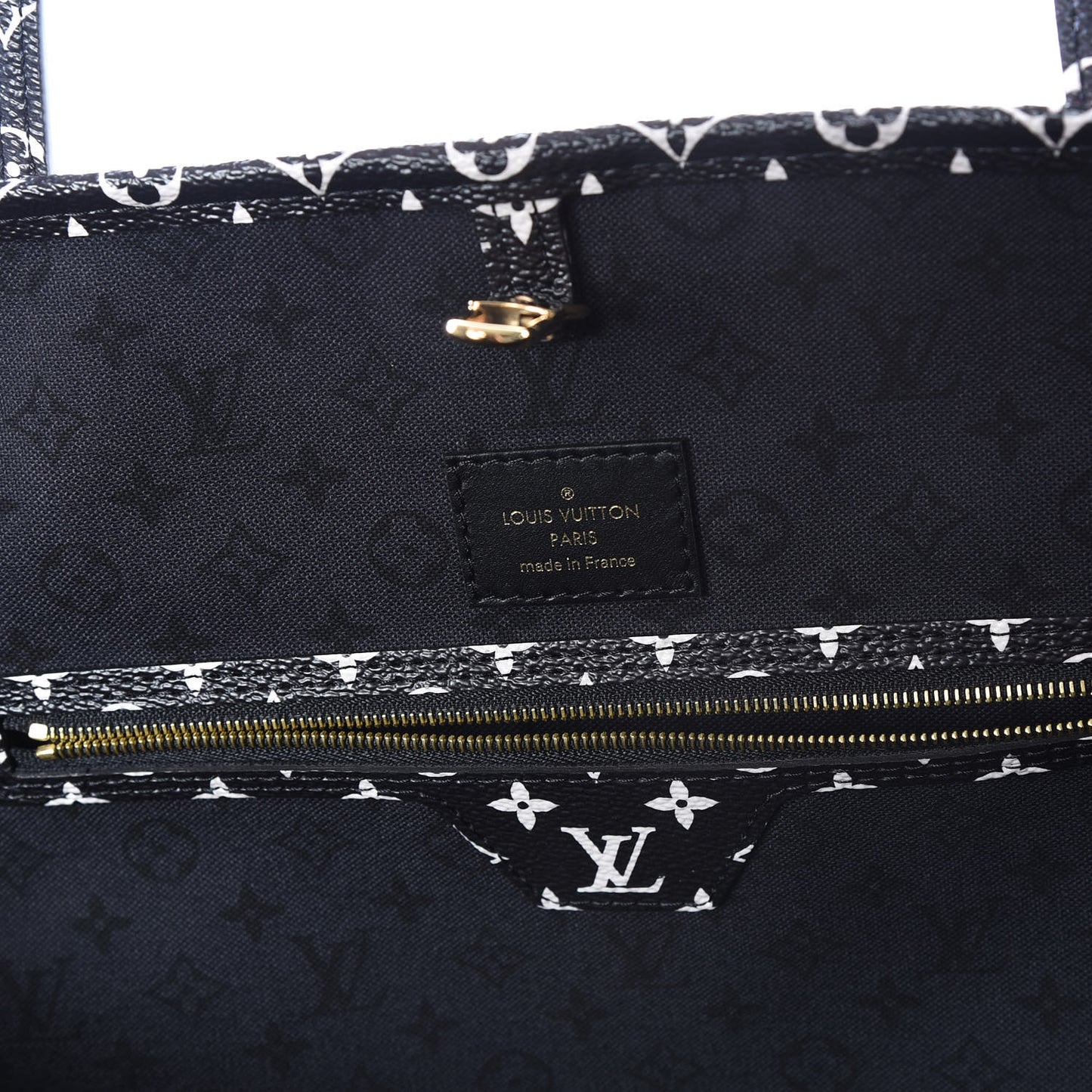 Monogram Giant Crafty Neverfull MM Creme Rouge Black
