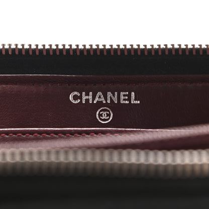 Chanel Lambskin Quilted Large Gusset Zip Around Wallet Black 7 of 11