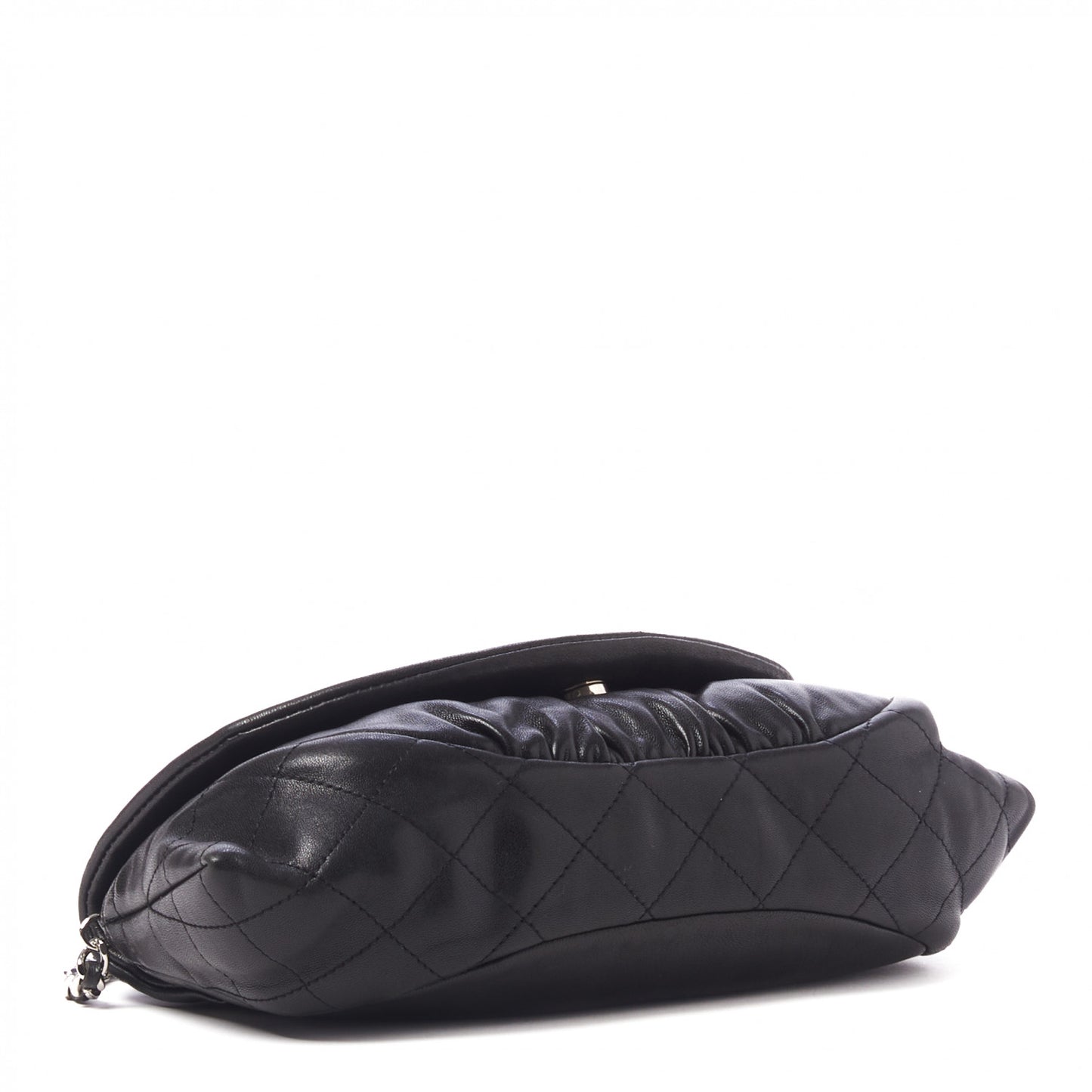 Lambskin Half Moon Wallet On Chain WOC Black
