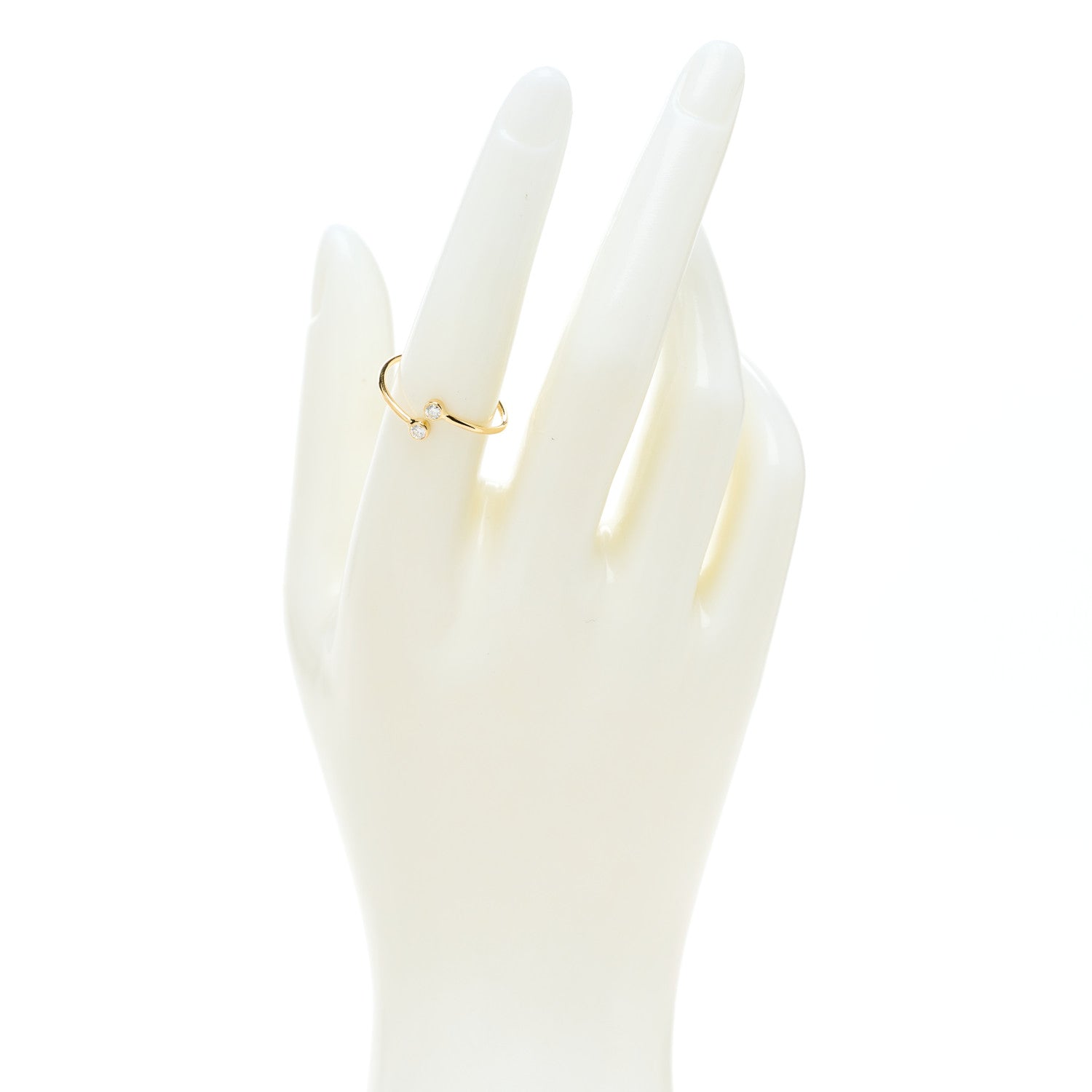 Tiffany 18K Yellow Gold Diamond Elsa Peretti Hoop Ring 54 6.75 2 of 4
