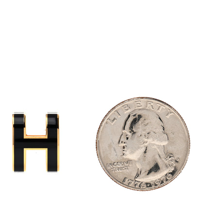 Hermes Lacquered Gold Pop H Pendant Black 2 of 5