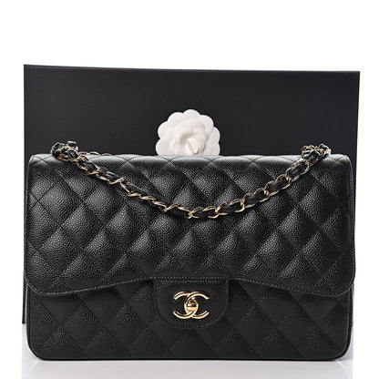 Chanel Caviar Quilted Jumbo Double Flap Black 11 of 11