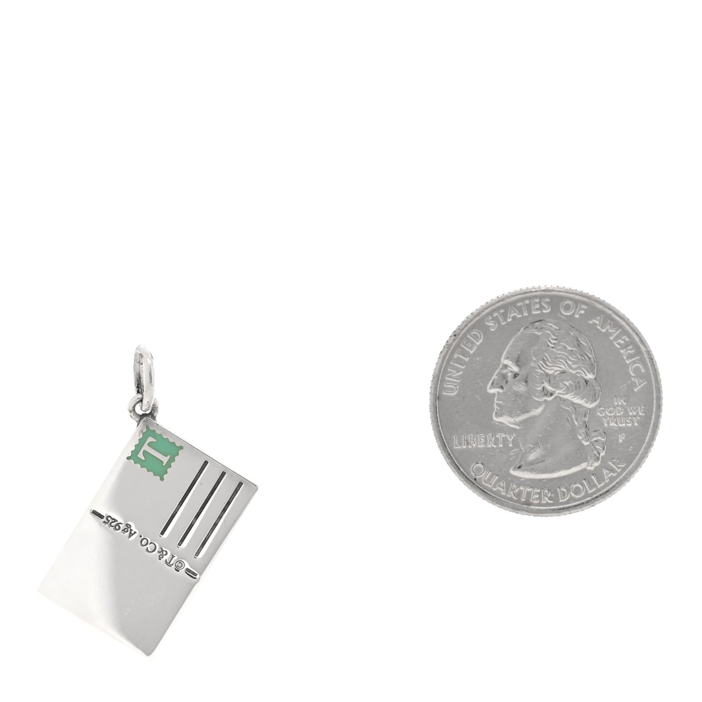 Sterling Silver Enamel Canada Postcard Charm Blue