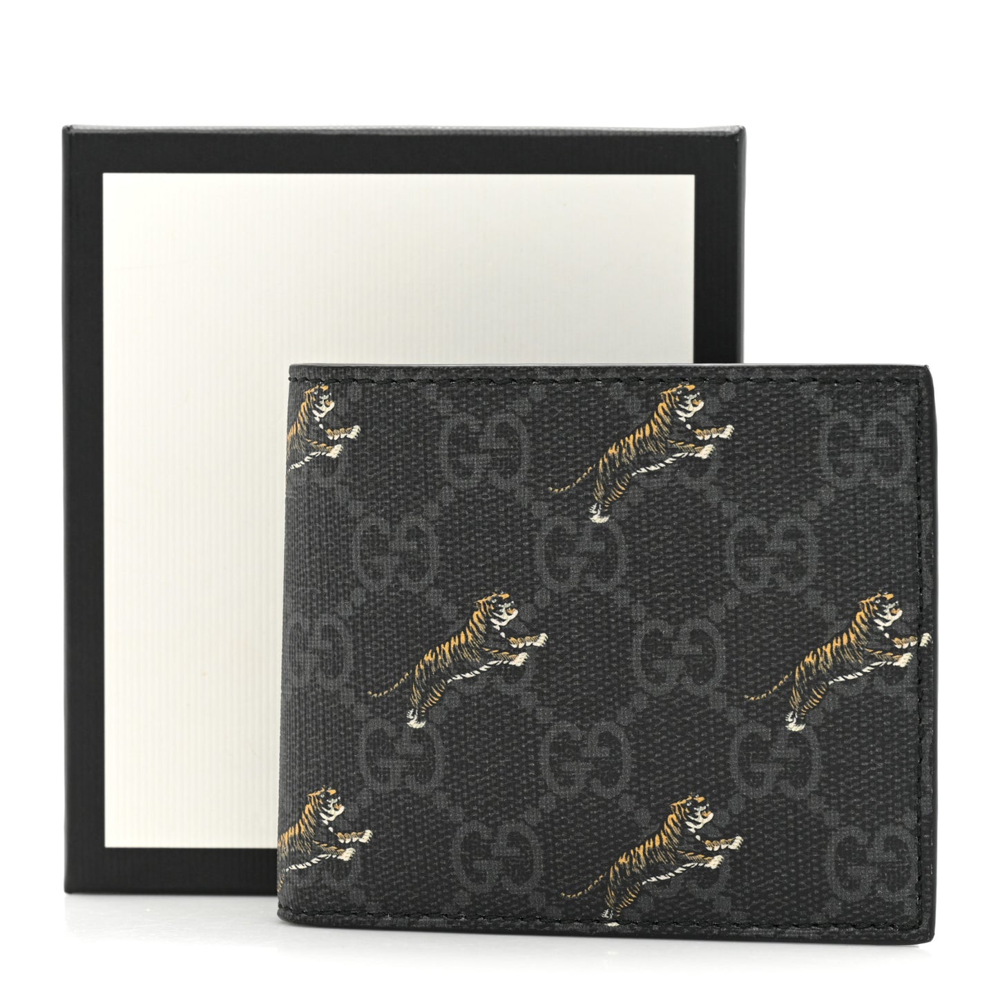 GG Supreme Monogram Tigers Wallet Black Multicolor