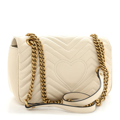 Gucci Calfskin Matelasse Small GG Marmont Shoulder Bag White 3 of 13