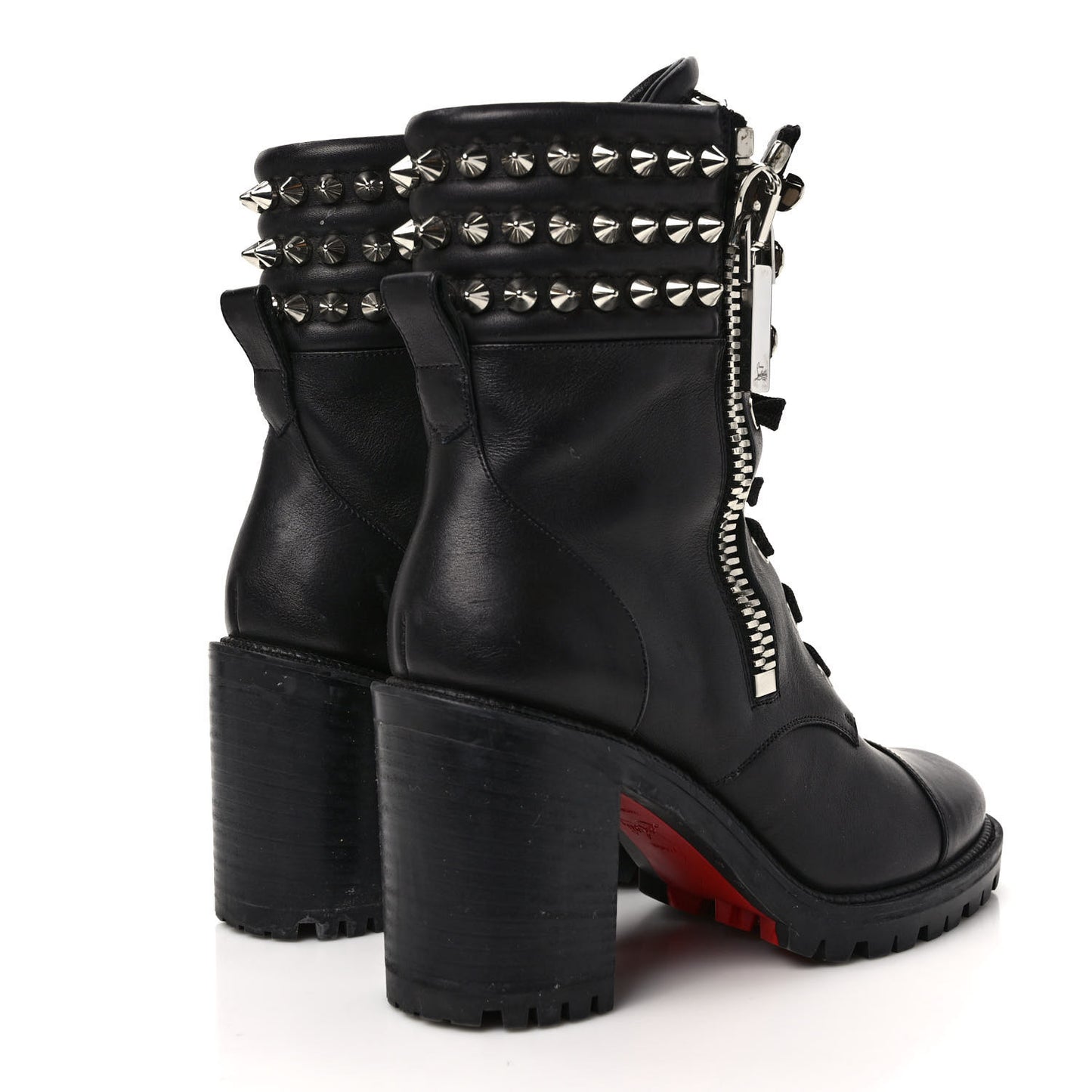 Calfskin Winter Spikes 70 Combat Boots 37 Black