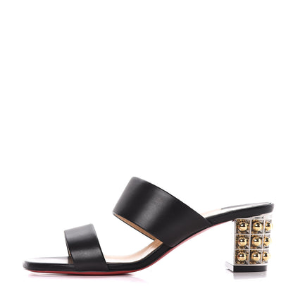 Christian Louboutin Nappa Vasa Opticat 55 Slide Sandals 36.5 Black Gold 1 of 10