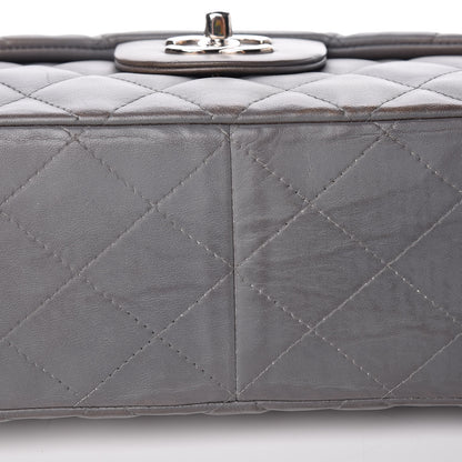 Chanel Lambskin Quilted Jumbo Single Flap Grey 17 of 20
