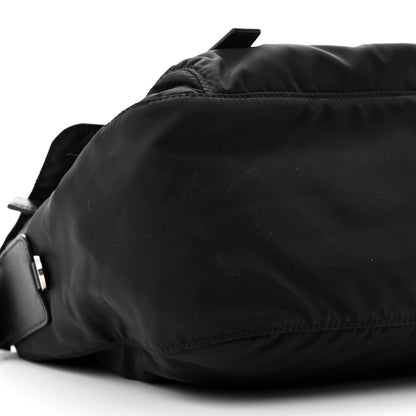 Prada Re-Nylon Vela Saffiano Pocket Double Buckle Messenger Shoulder Bag Black 9 of 12