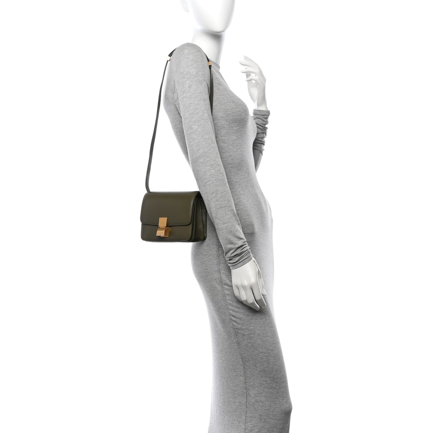 Box Calfskin Small Classic Box Flap Bag Army Green