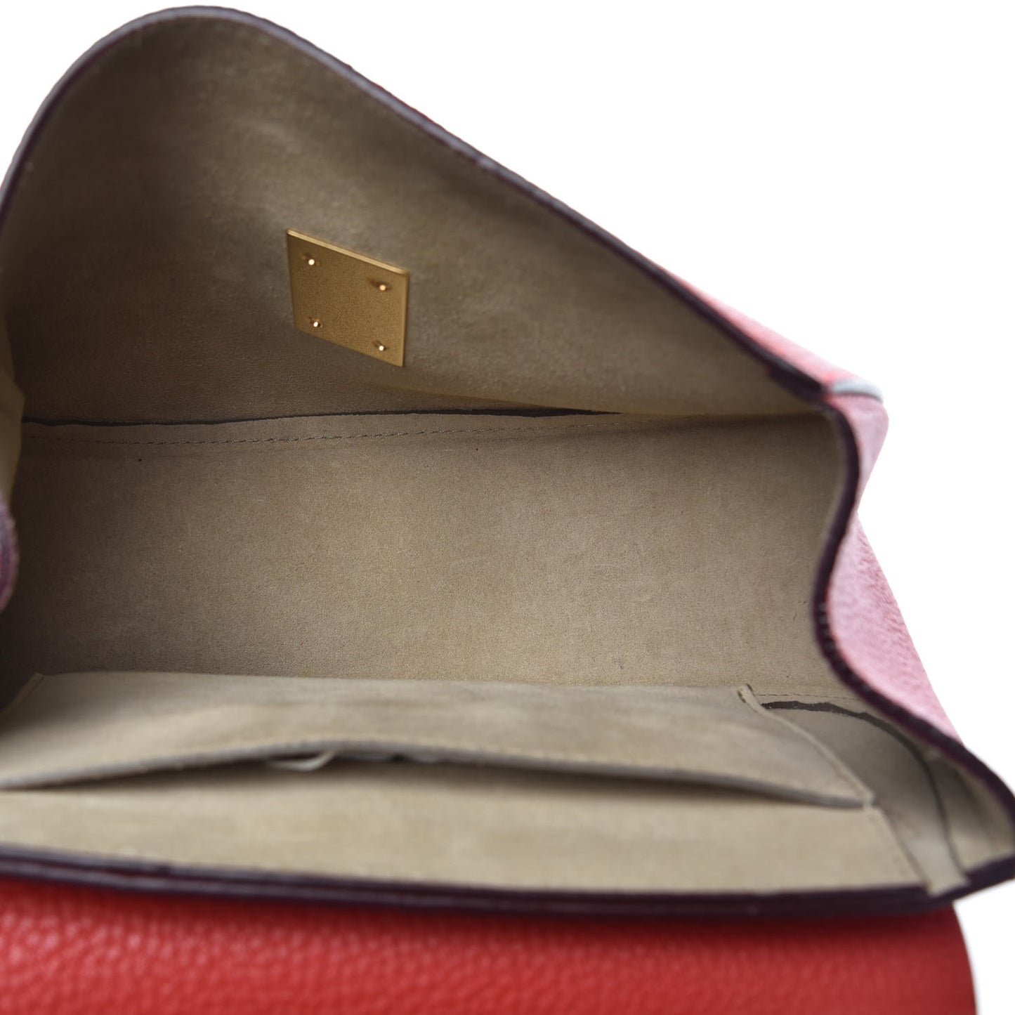 Grained Lambskin Drew Shoulder Bag Plaid Red