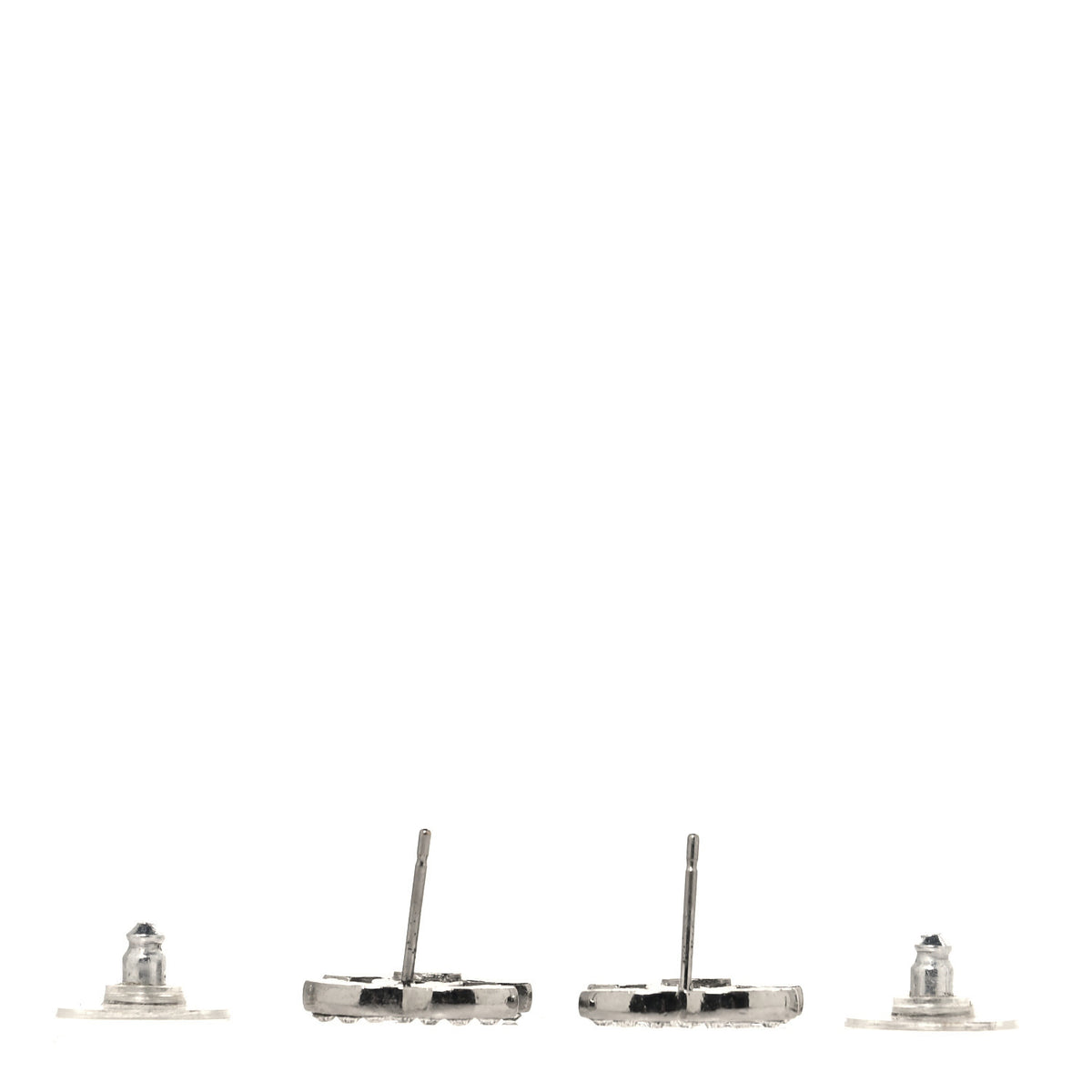 Chanel Crystal CC Earrings Silver 3 of 4