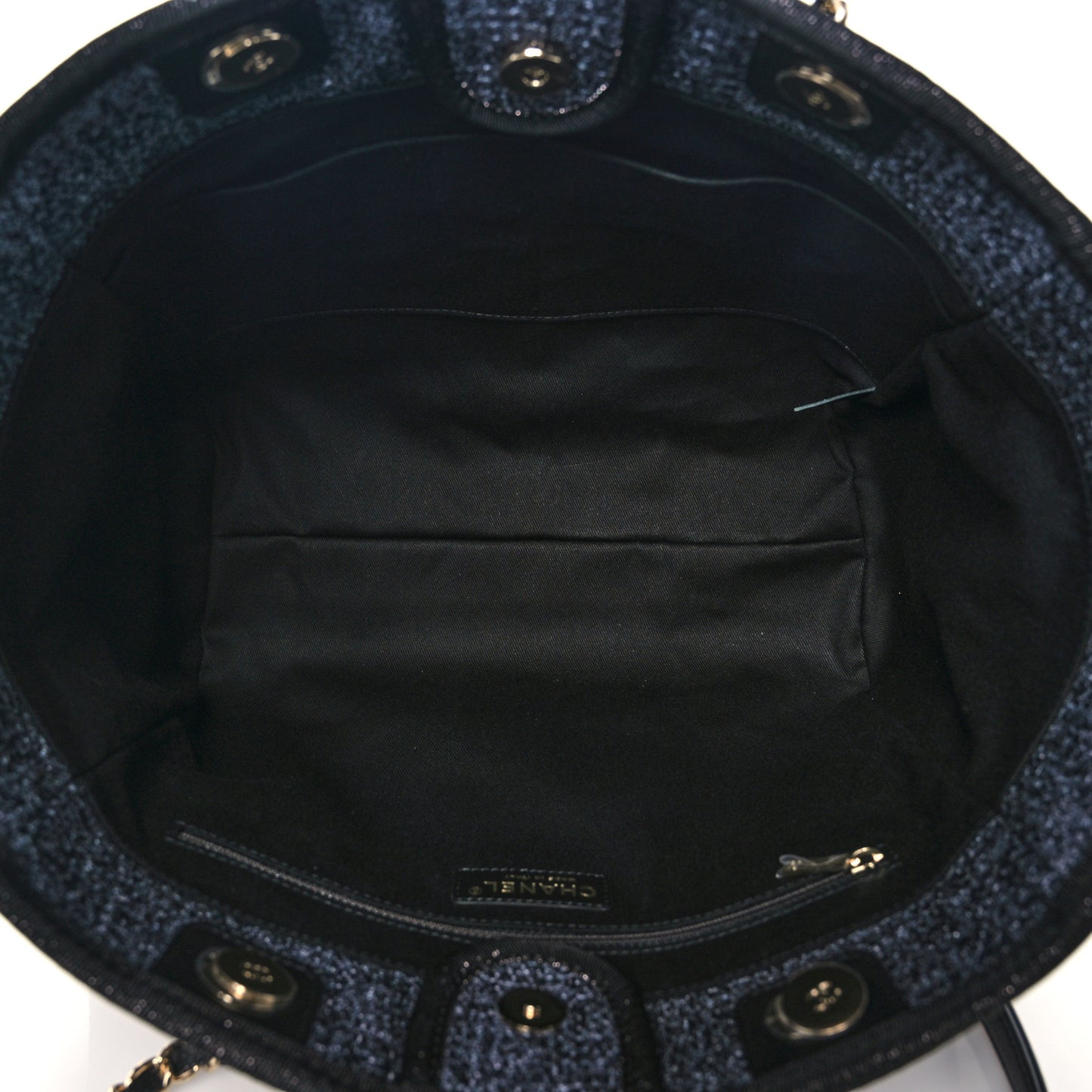 Lurex Boucle Small Deauville Tote Black