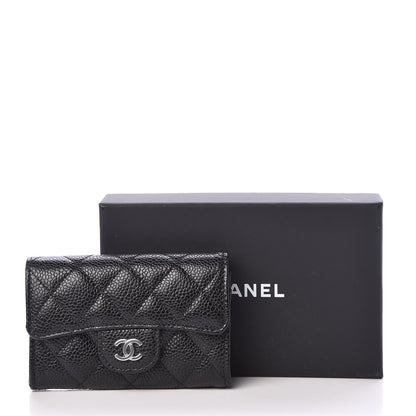 Chanel Caviar Quilted Flap Card Holder Wallet Black 9 of 9