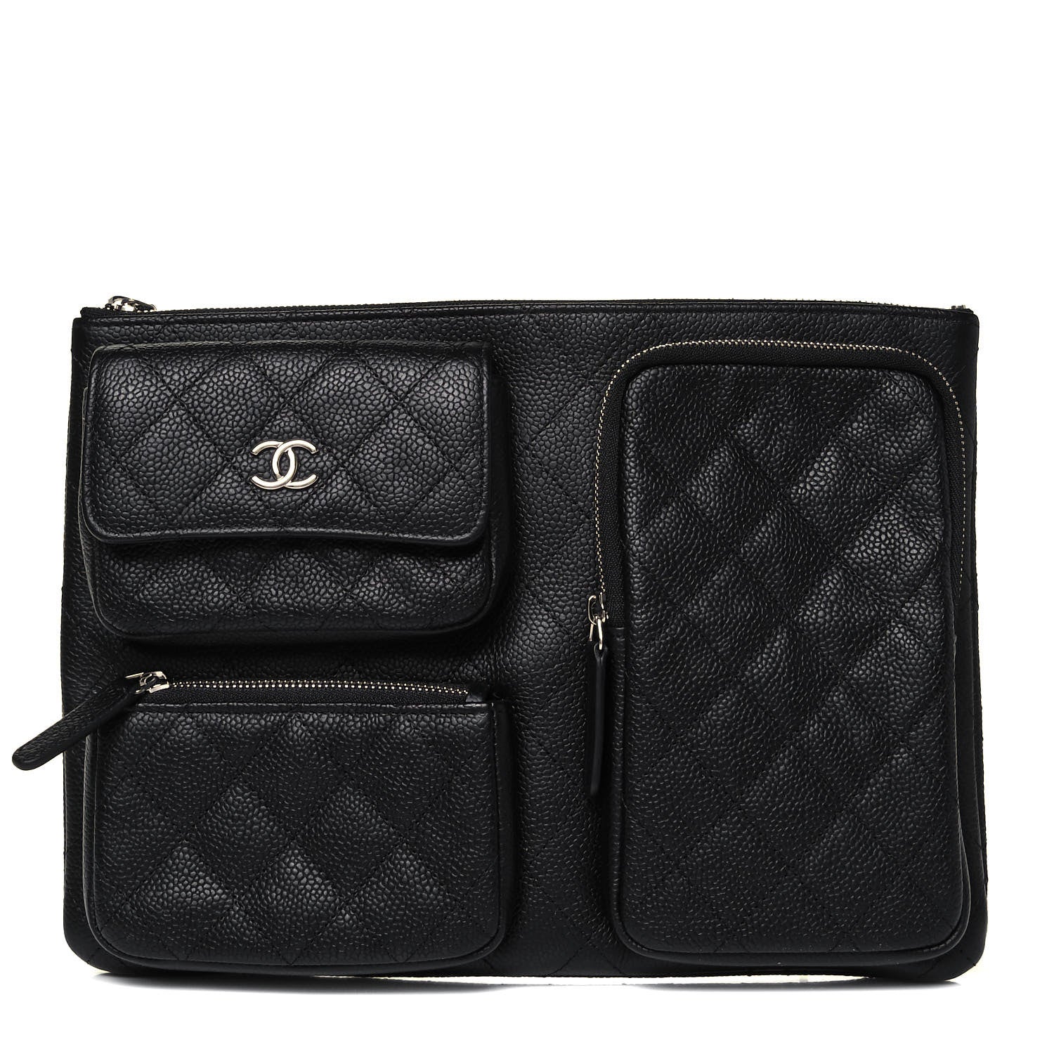 Chanel Caviar Quilted Zipped Multi Pouch Black 1 of 9