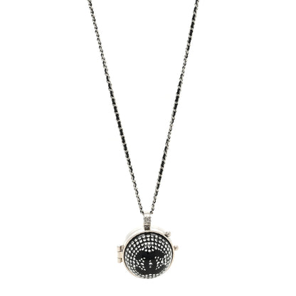 Chanel Metal Lambskin CC Crystal Locket Necklace Black 1 of 4