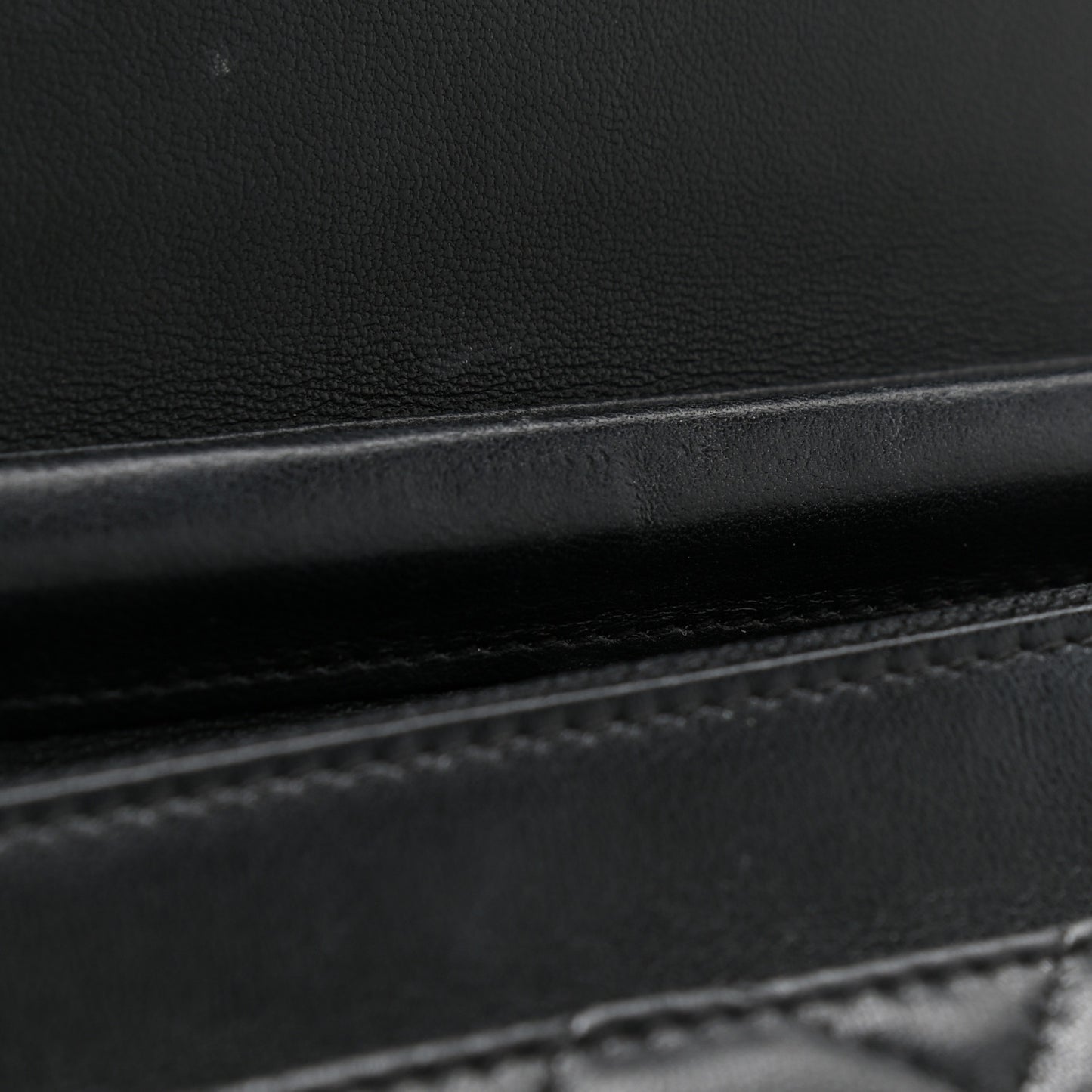 Lambskin Quilted Boy Wallet On Chain WOC Black