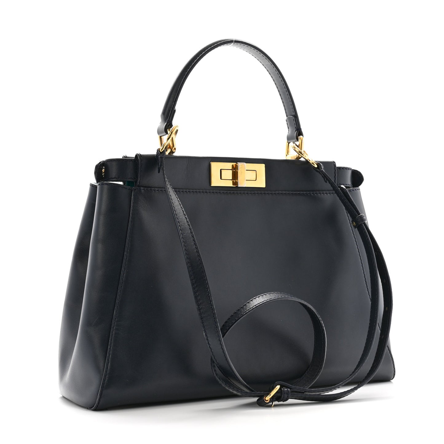 Vitello Morgan Shiny Nappa Medium Peekaboo Iconic Satchel Lavagna Lago